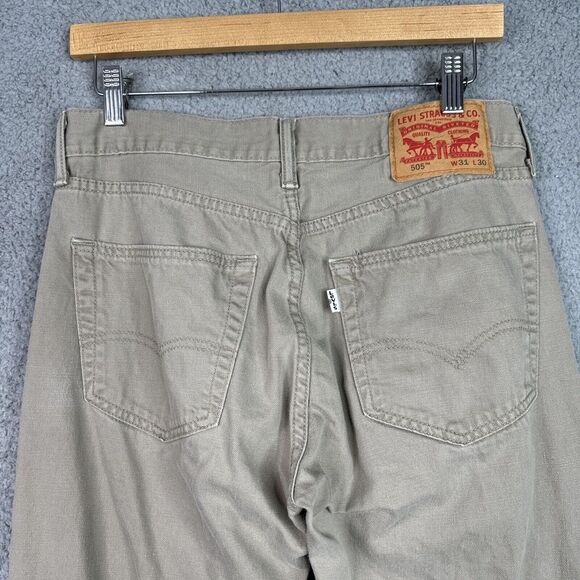 Levi's 505 Mens Jeans Size W31 L30 Camel Tan Straight Leg White Tag Modern - Picture 6 of 13